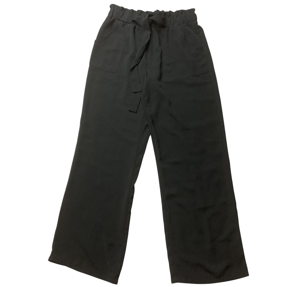 Maurices High Rise Elastic Waist Pockets Tie Front Straight Leg Pants Sz Medium